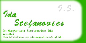 ida stefanovics business card